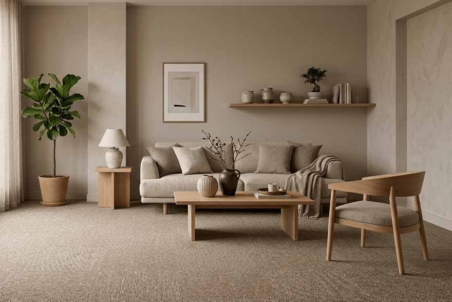 Japandi Teppich: Welche Farbe und Florhöhe passen zum Japandi-Stil?