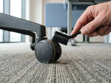 Schäden durch Bürostuhlrollen auf Teppichfliesen vermeiden